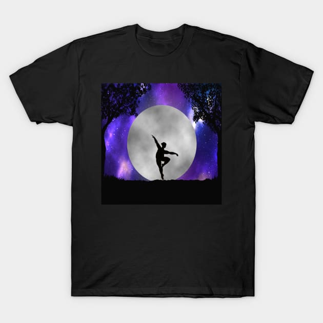 Plus size ballerina full moon galaxy T-Shirt by Kyttsy Krafts